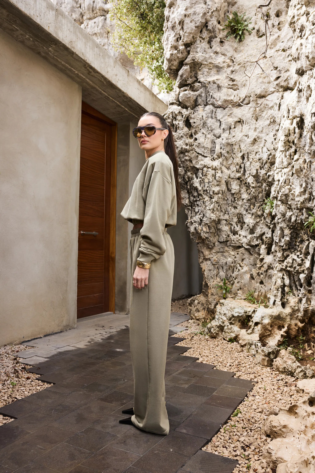 Claudia Trouser — Muted Moss