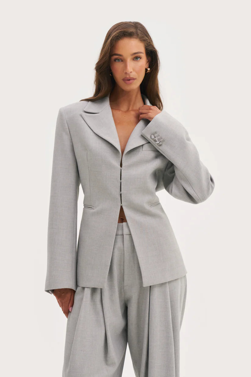 Hourglass Blazer - Light Grey